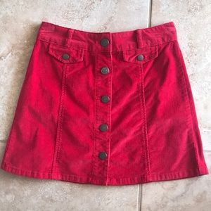 Perfect Red corduroy skirt | Urban Outfitters 🌞